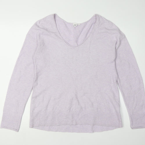 Gap Women's Purple Cotton Pullover Jumper, Size M