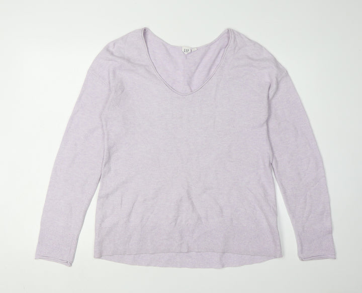 Gap Women's Purple Cotton Pullover Jumper, Size M