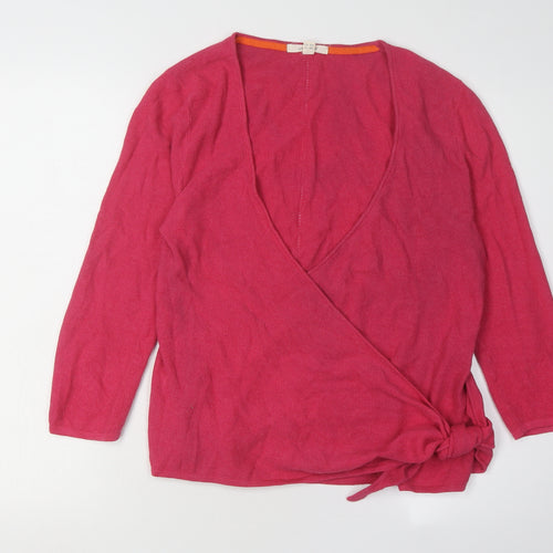 White Stuff Womens Pink Wrap Jumper Size 12
