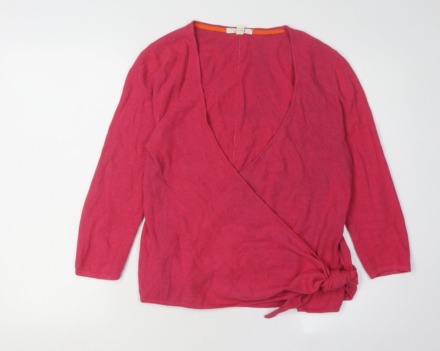 White Stuff Womens Pink Wrap Jumper Size 12