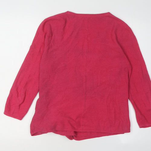 White Stuff Womens Pink Wrap Jumper Size 12