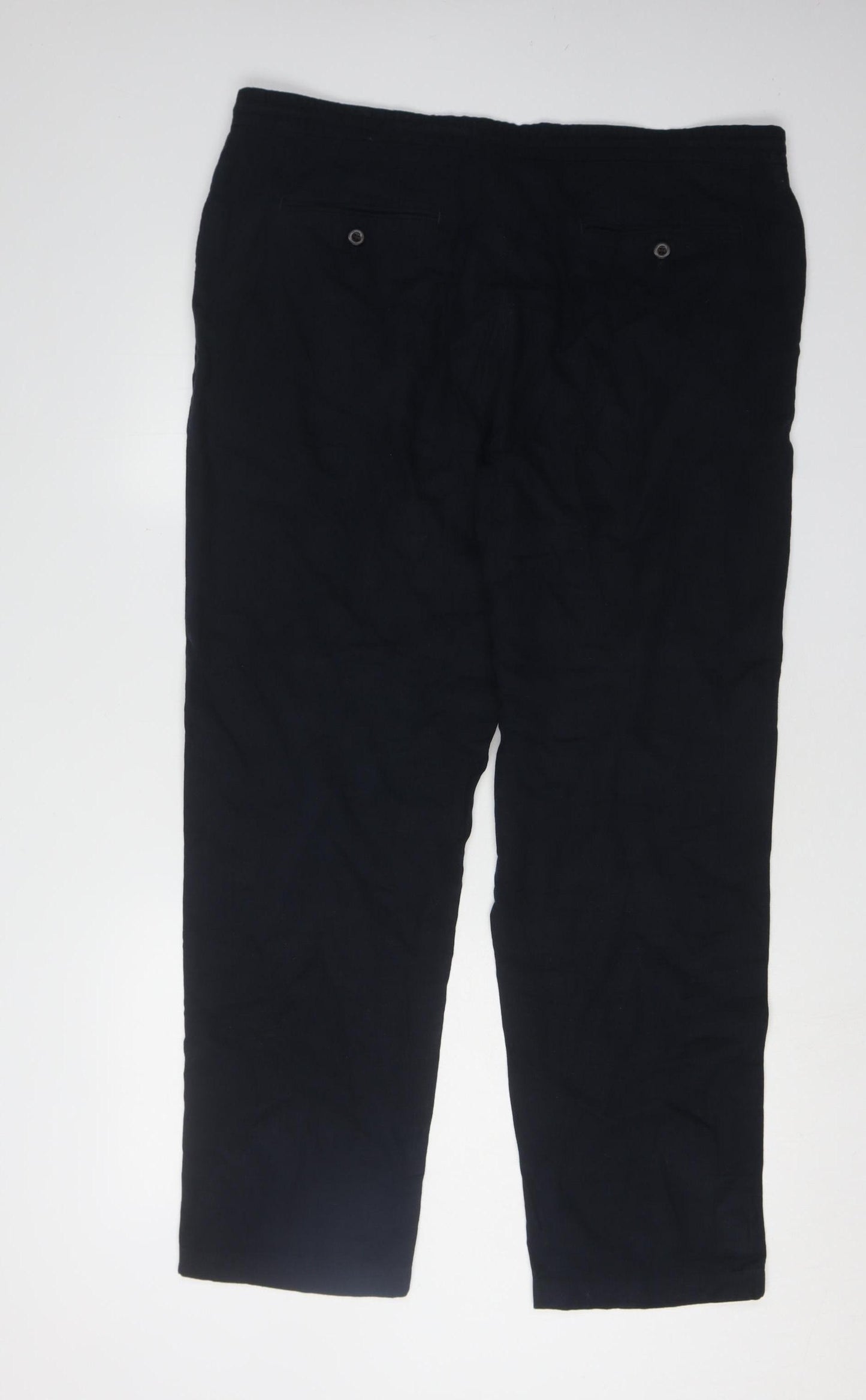 Marks and Spencer Men's Black Linen Trousers XL