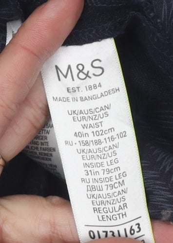 Marks and Spencer Men's Black Linen Trousers XL