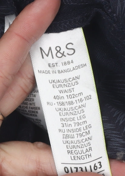 Marks and Spencer Men's Black Linen Trousers XL