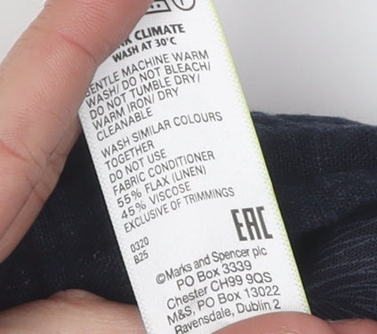 Marks and Spencer Men's Black Linen Trousers XL