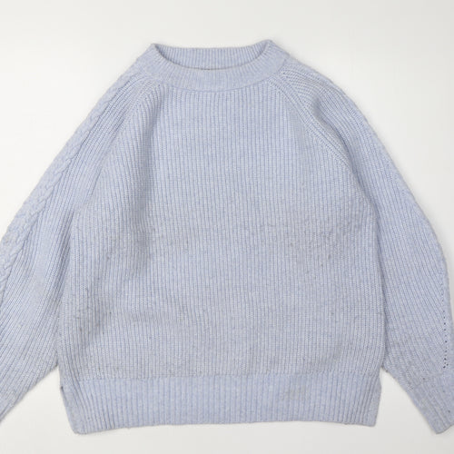 Mint Velvet Women's Blue Cable-Knit Jumper, Size S