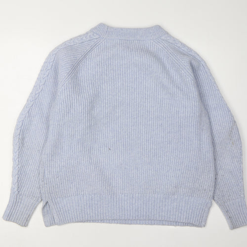 Mint Velvet Women's Blue Cable-Knit Jumper, Size S