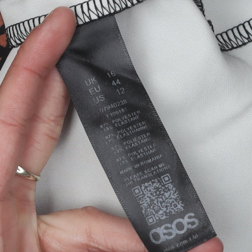 ASOS Women's Animal Print Bodycon Dress Size 16 Brown