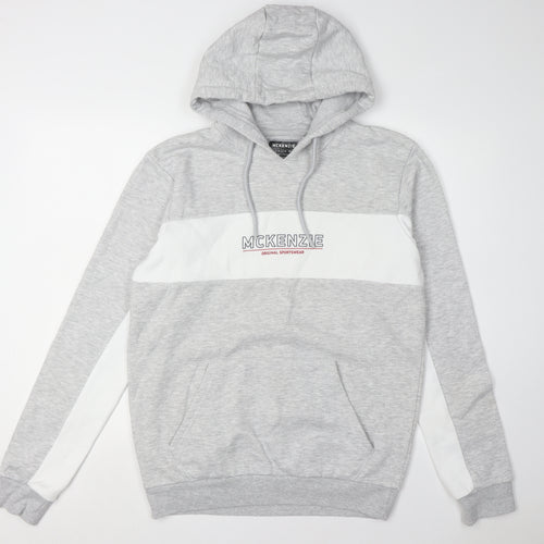 McKenzie Men's Grey Pullover Hoodie - Large, Logo Print