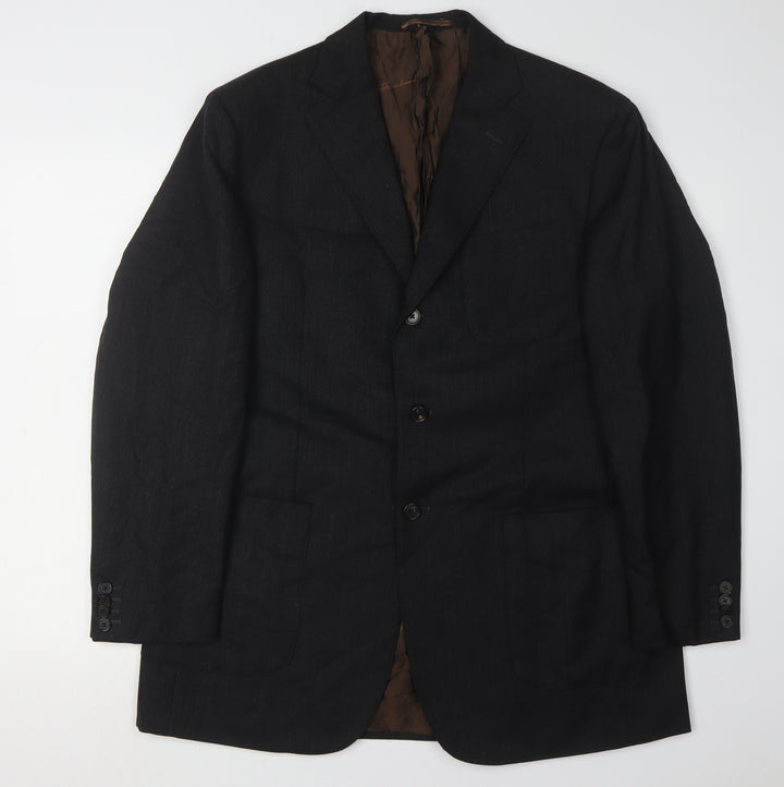 Gian Franco Bommezzadri Men's Black Wool Blazer UK 44