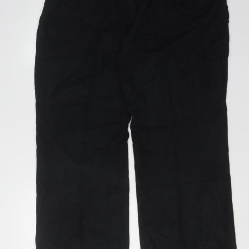 Marks and Spencer Women's Black Linen Trousers, Size 18