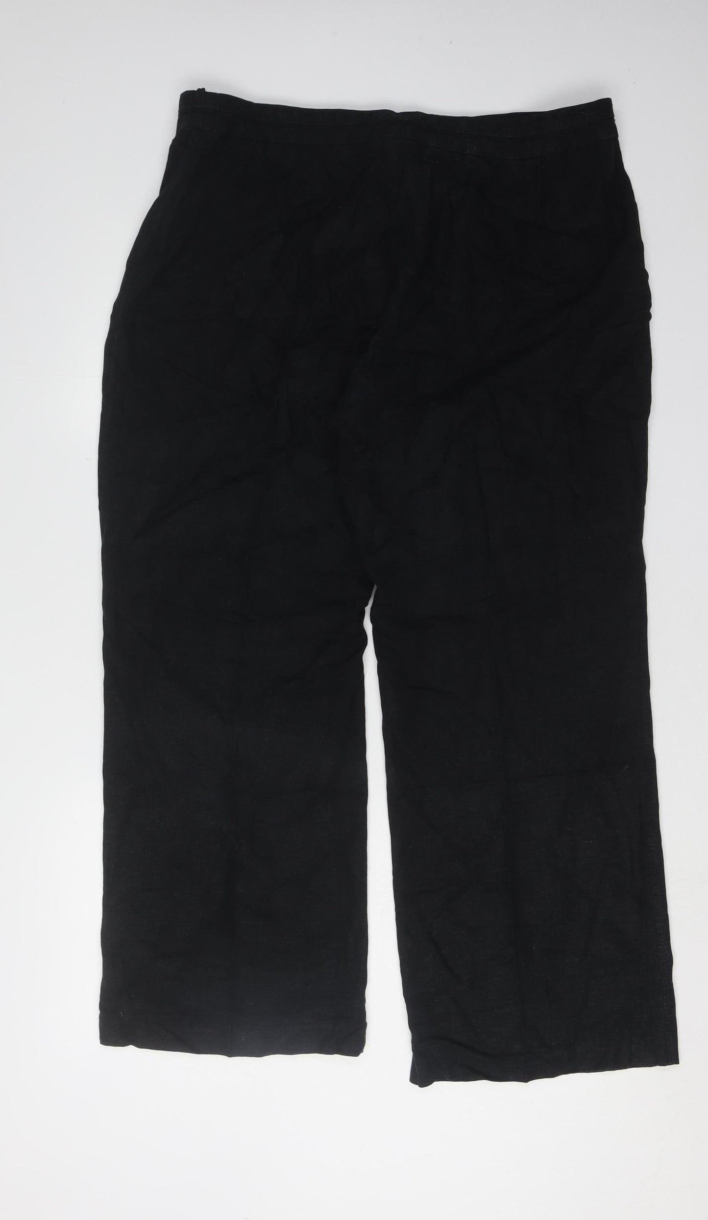 Marks and Spencer Women's Black Linen Trousers, Size 18