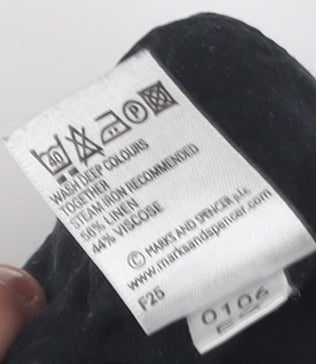 Marks and Spencer Women's Black Linen Trousers, Size 18