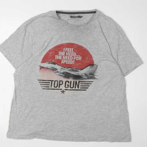 F&F Men’s Grey Top Gun Graphic T-Shirt 2XL
