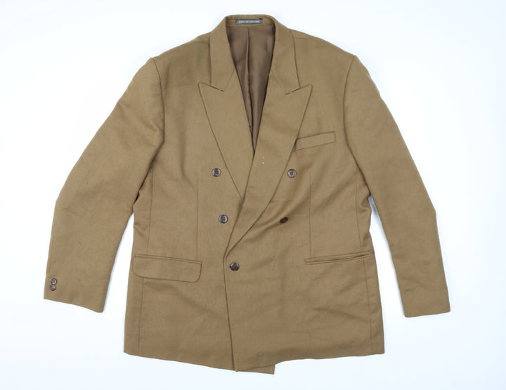 Lincroft Men's Brown Double-Breasted Blazer 46R