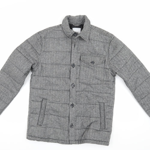 Next Men's Grey Quilted Tweed Jacket S