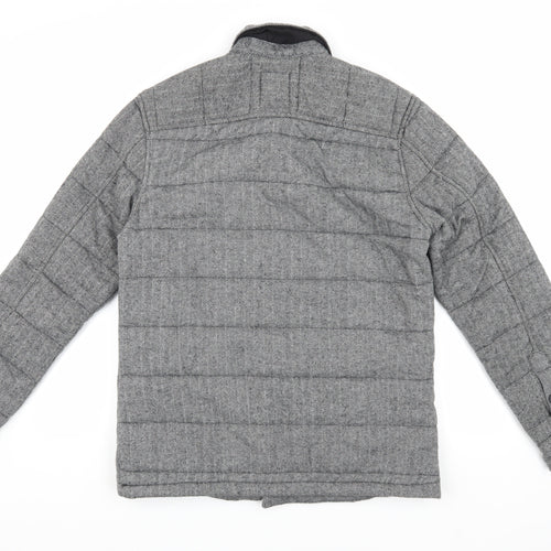 Next Men's Grey Quilted Tweed Jacket S