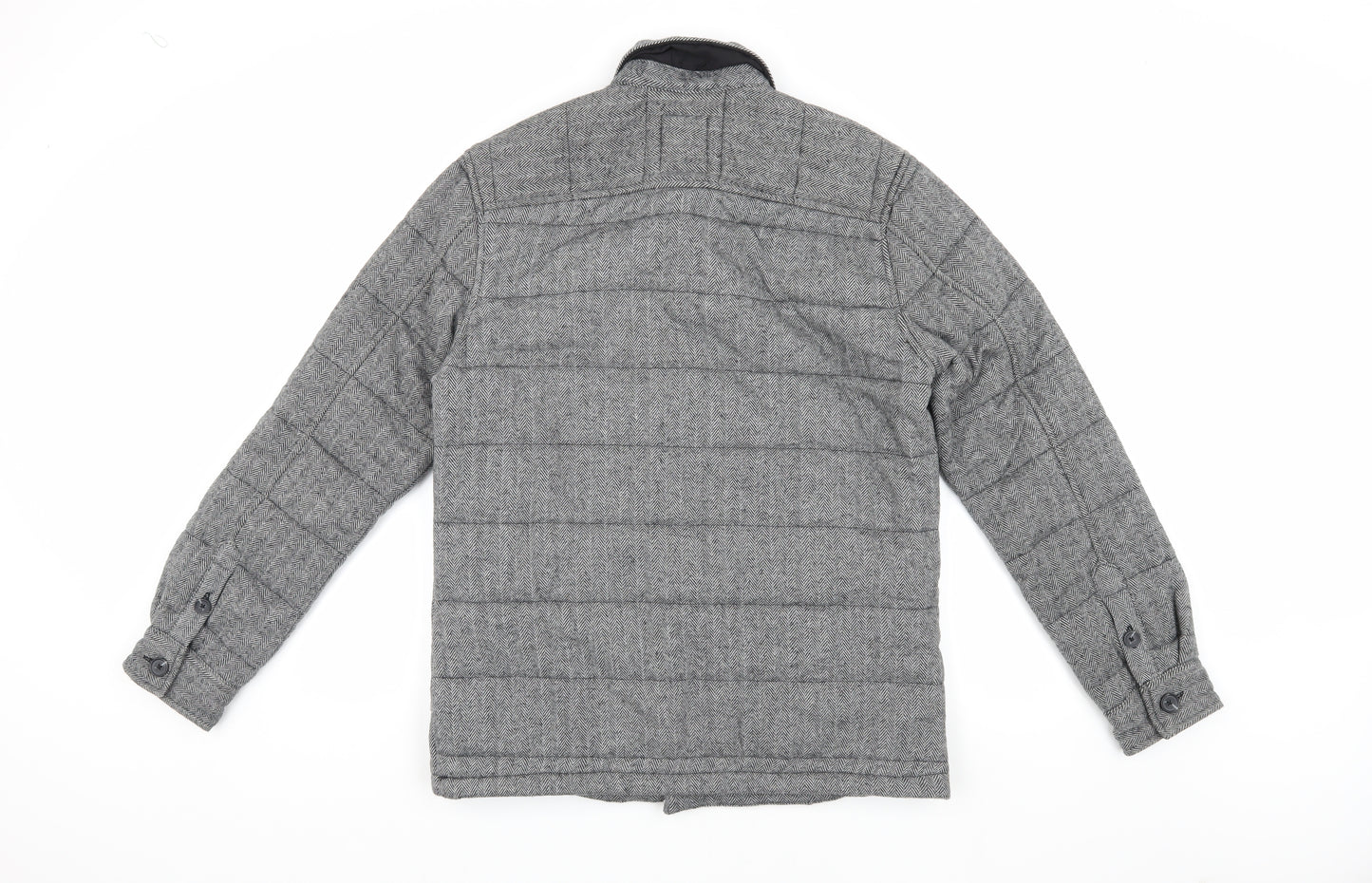 Next Men's Grey Quilted Tweed Jacket S
