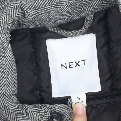 Next Men's Grey Quilted Tweed Jacket S
