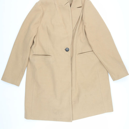 New Look Women's Beige Overcoat, Size 18, Button Closure