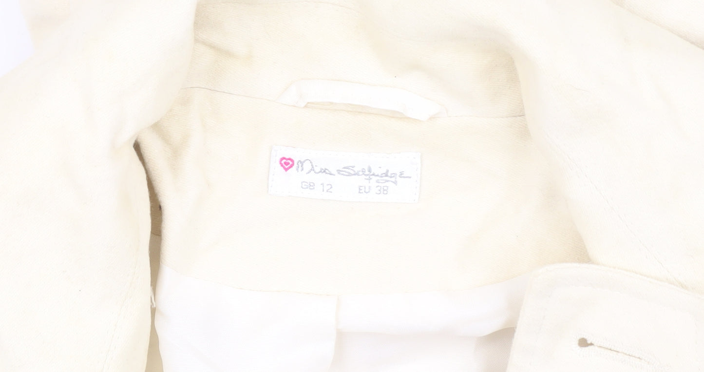 Miss Selfridge Women's Ivory Trench Coat Size 12