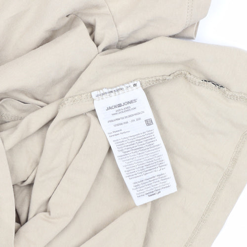 Jack & Jones Men's Beige Short Sleeve T-Shirt L