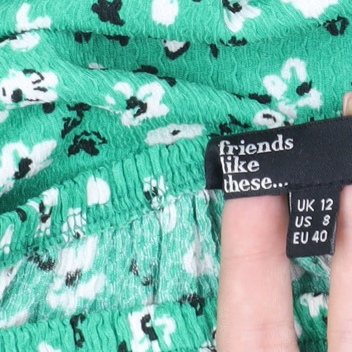 Friends Like These Women's Green Floral A-Line Dress Size 12