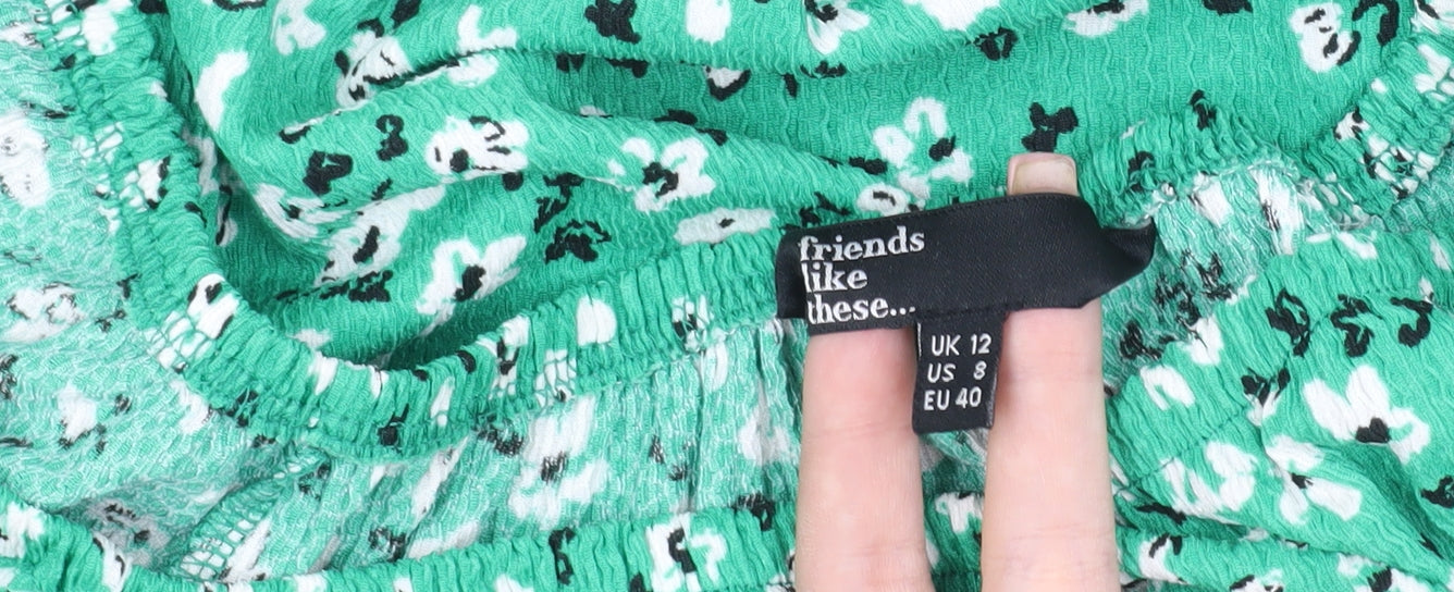 Friends Like These Women's Green Floral A-Line Dress Size 12