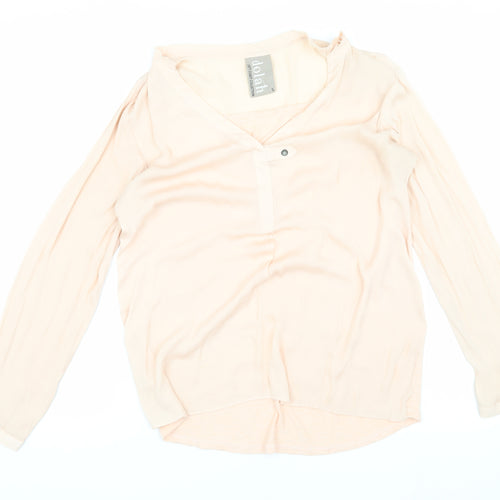 Dolan Women's Beige Long Sleeve Button Top Size S