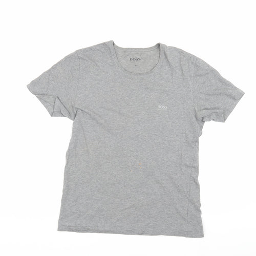 BOSS Men's Grey Medium Crew Neck T-Shirt Short Sleeve