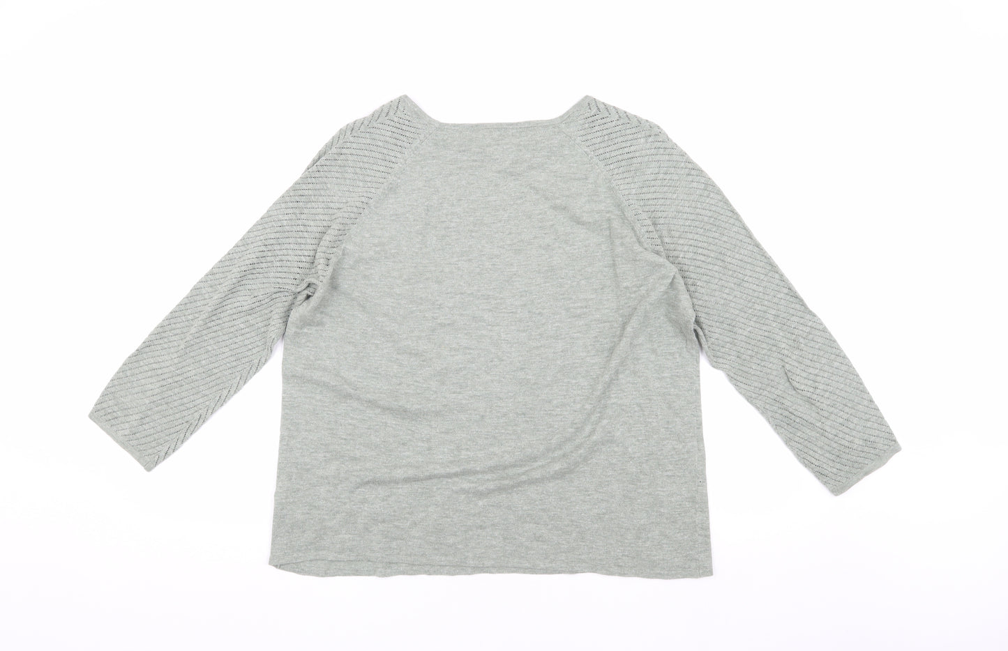 Fat Face Women's Grey 3/4 Sleeve Jumper