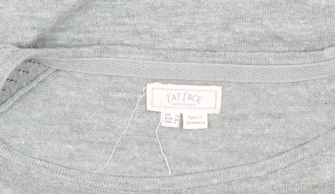 Fat Face Women's Grey 3/4 Sleeve Jumper