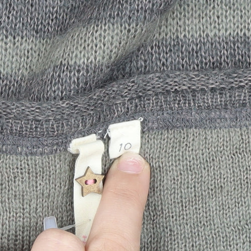 White Stuff Women's Grey Striped Pullover Jumper Size 10