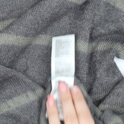 White Stuff Women's Grey Striped Pullover Jumper Size 10