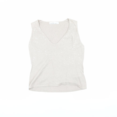 Elements Amanda Wakeley Beige Sequin Women's Vest Size 16