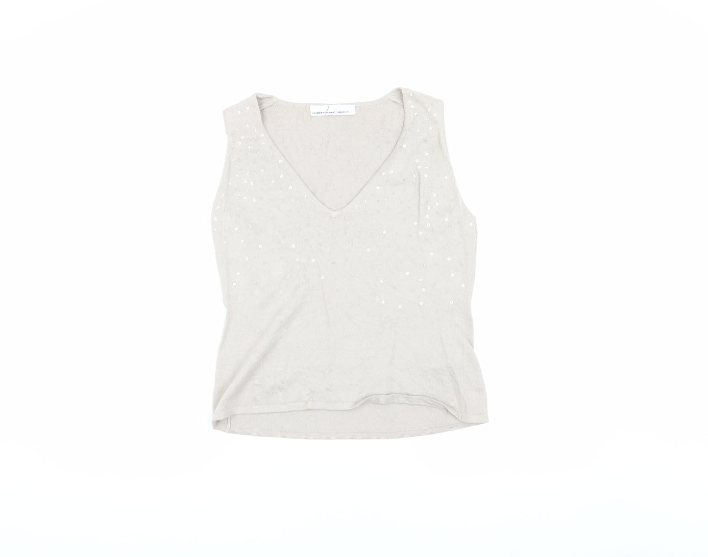 Elements Amanda Wakeley Beige Sequin Women's Vest Size 16