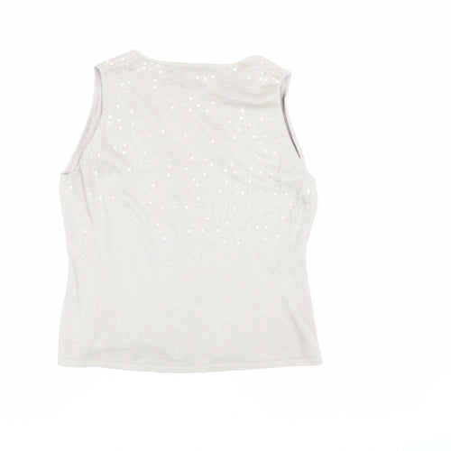 Elements Amanda Wakeley Beige Sequin Women's Vest Size 16