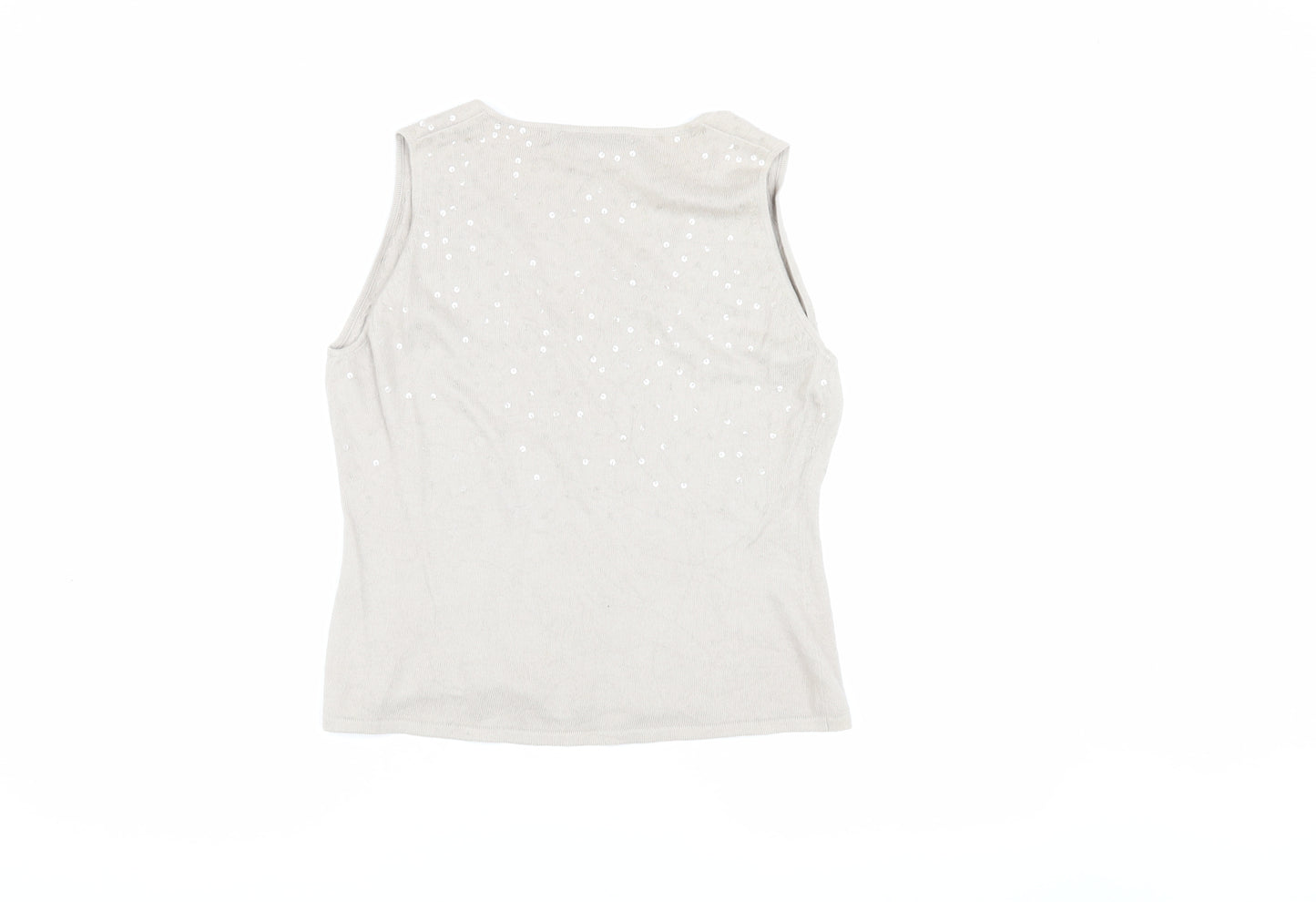 Elements Amanda Wakeley Beige Sequin Women's Vest Size 16