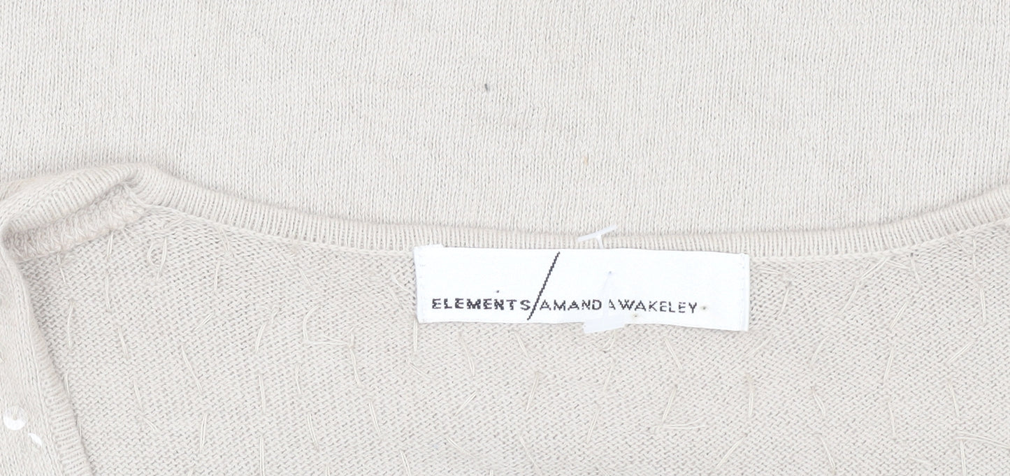 Elements Amanda Wakeley Beige Sequin Women's Vest Size 16