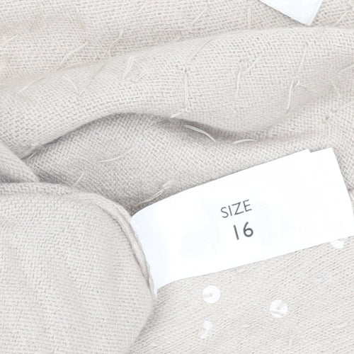 Elements Amanda Wakeley Beige Sequin Women's Vest Size 16