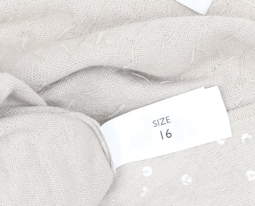 Elements Amanda Wakeley Beige Sequin Women's Vest Size 16