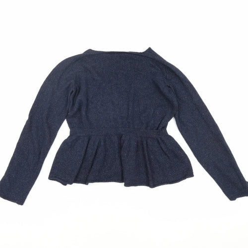 Emporio Armani Women's Blue Cropped Blouse, Size 20