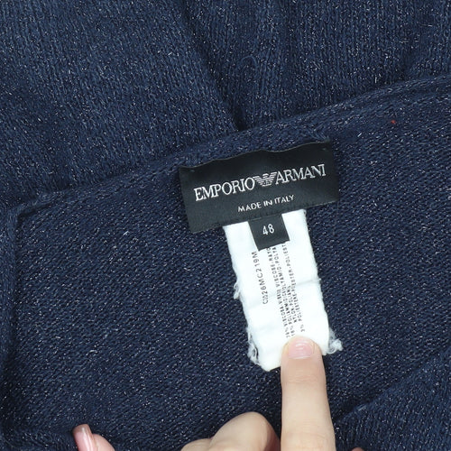 Emporio Armani Women's Blue Cropped Blouse, Size 20