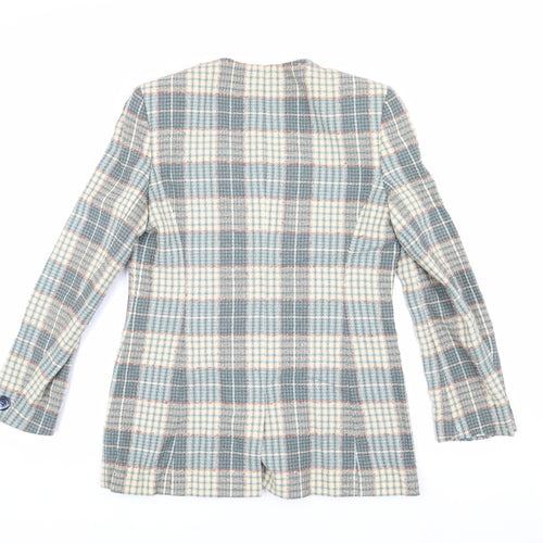 Jaeger Women's Multicoloured Check Tweed Blazer Size 10