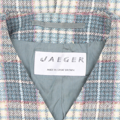 Jaeger Women's Multicoloured Check Tweed Blazer Size 10