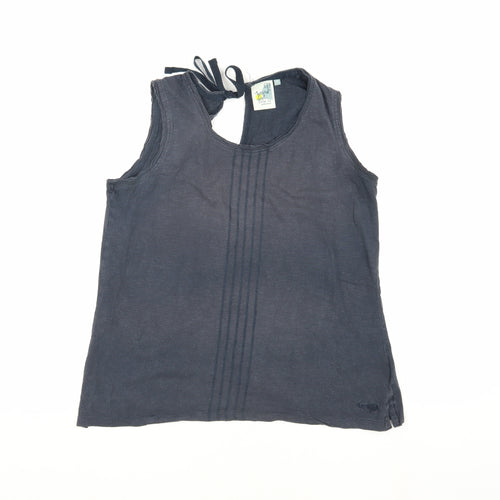 Weird Fish Women's Blue Cotton Tank Top Size 12, Casual