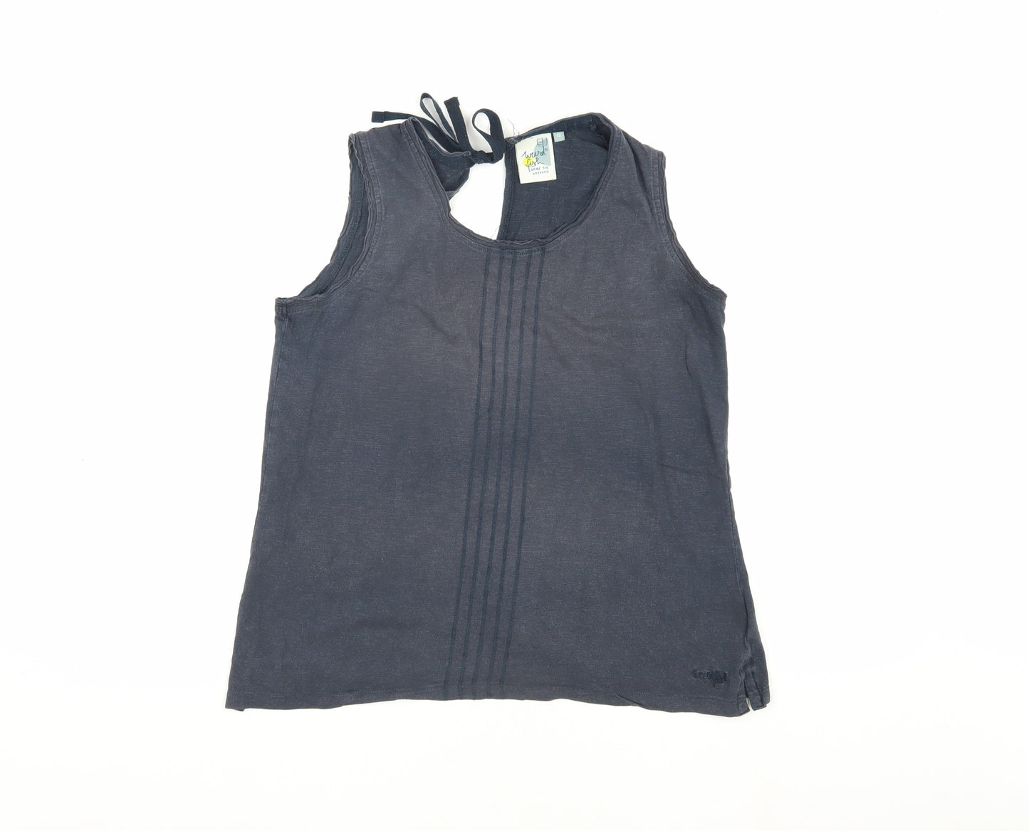 Weird Fish Women's Blue Cotton Tank Top Size 12, Casual
