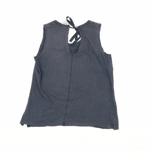 Weird Fish Women's Blue Cotton Tank Top Size 12, Casual