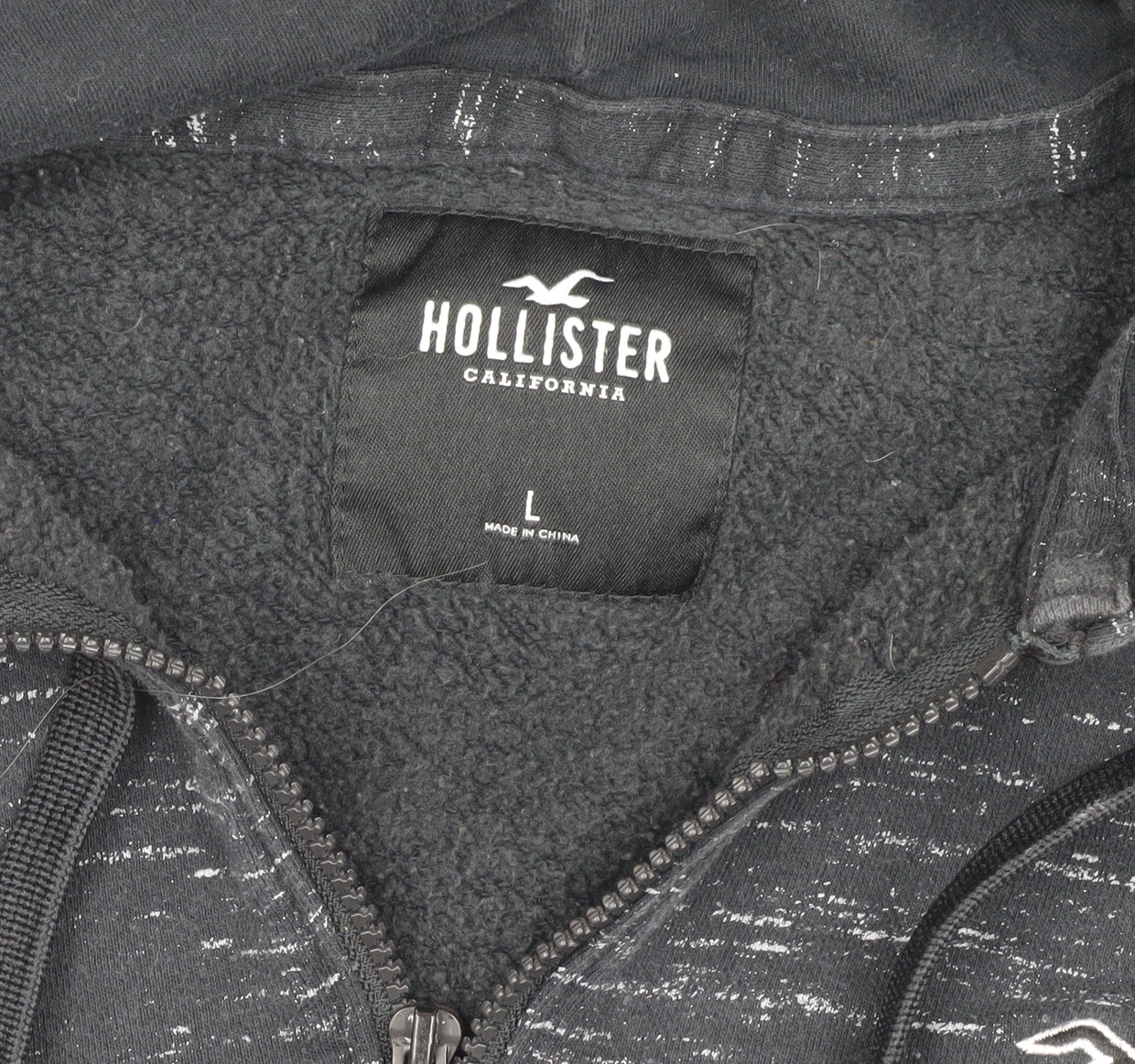 Hollister Men's Black Pullover Hoodie, L, Logo Accent
