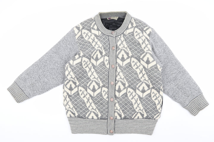 Fragrance Collection Men's Grey Geometric Wool Jacket M